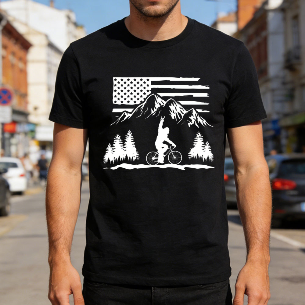 Outdoor Adventure Usa - Koszulka męska z flagą USA do
