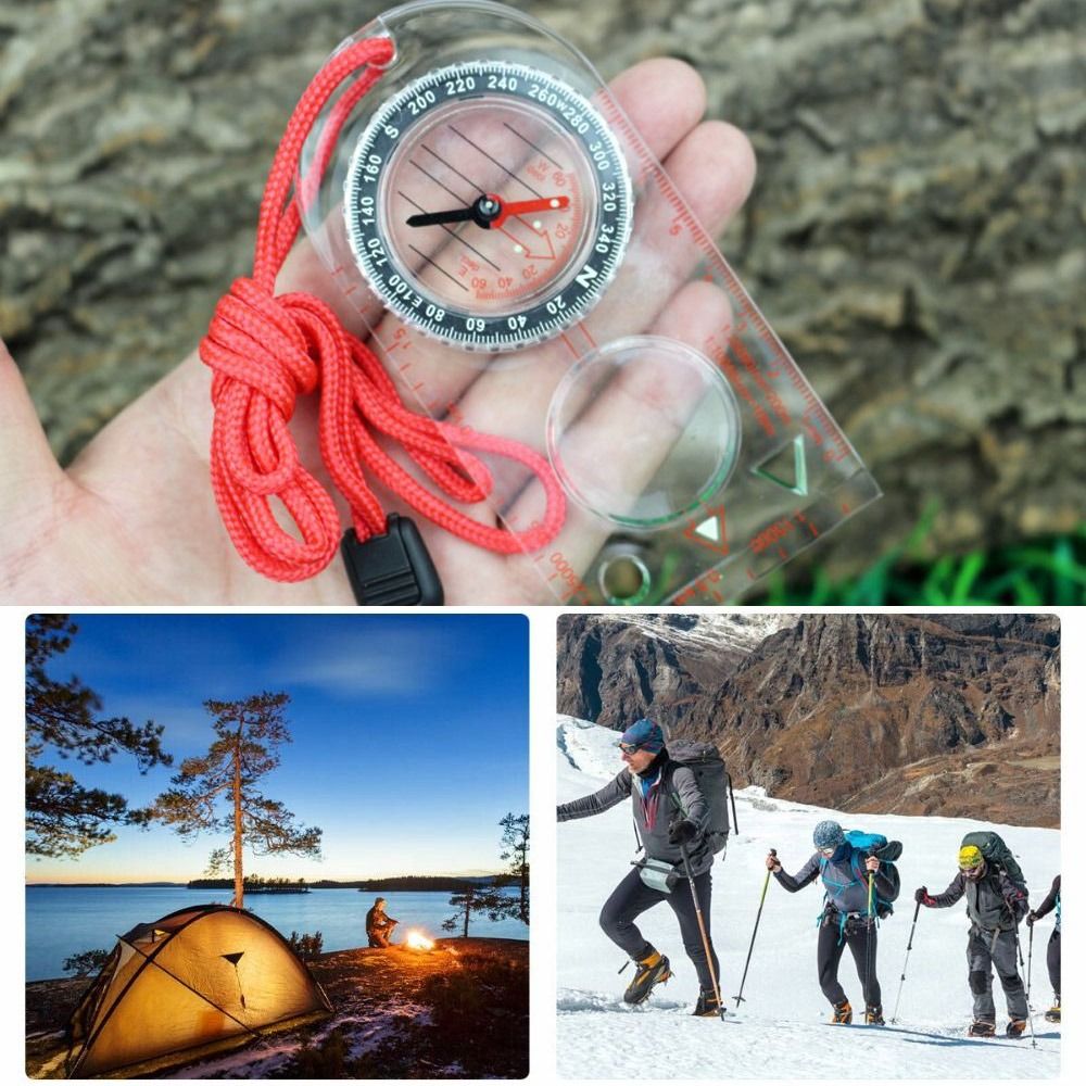 Map Compass Orienteering - Nowy akrylowy kompas z linijką do