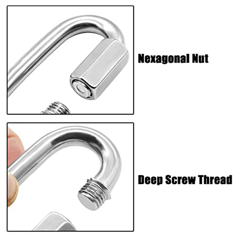 Carabiner Locking D - ABJS 12 sztuk Szybkozłączki 5/32 cala