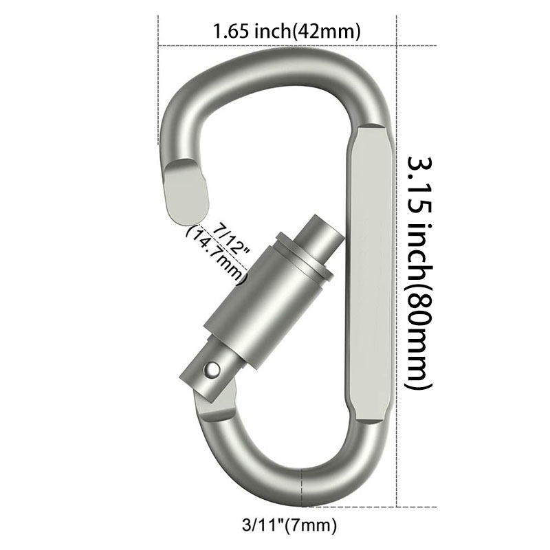 6 szt. Aluminiowy karabińczyk  – Carabiner Locking D recenzja i cena