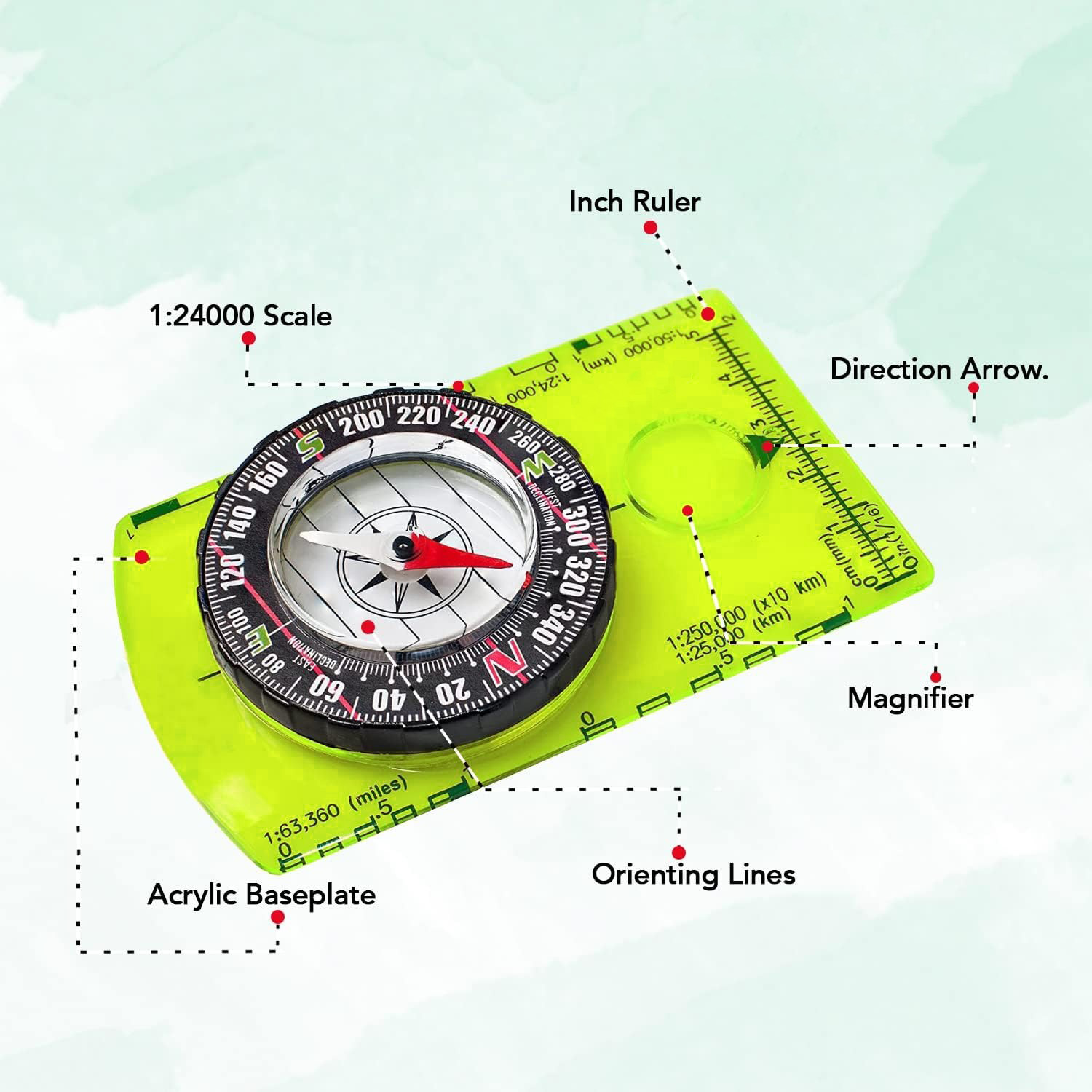 Kompas do orientowania YANBIGU – Map Compass Orienteering recenzja i cena