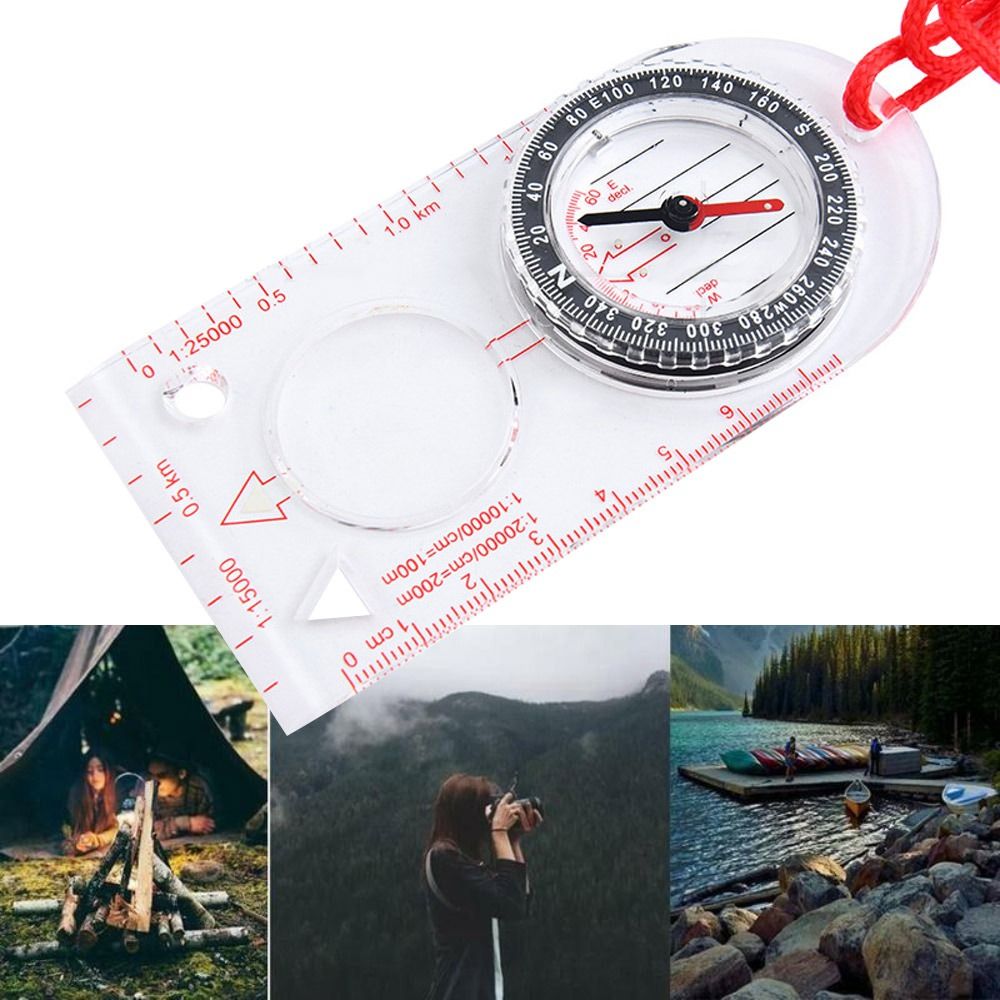 Nowy akrylowy kompas z linijką – Map Compass Orienteering recenzja i cena
